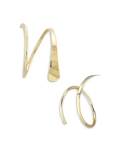 Moon & Meadow 14K Yellow Gold Tapered Wire Cuff Earrings