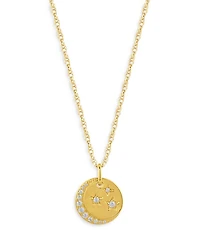 Diamond Celestrial Disc Pendant Necklace in 14K Yellow Gold, 0.15 tcw