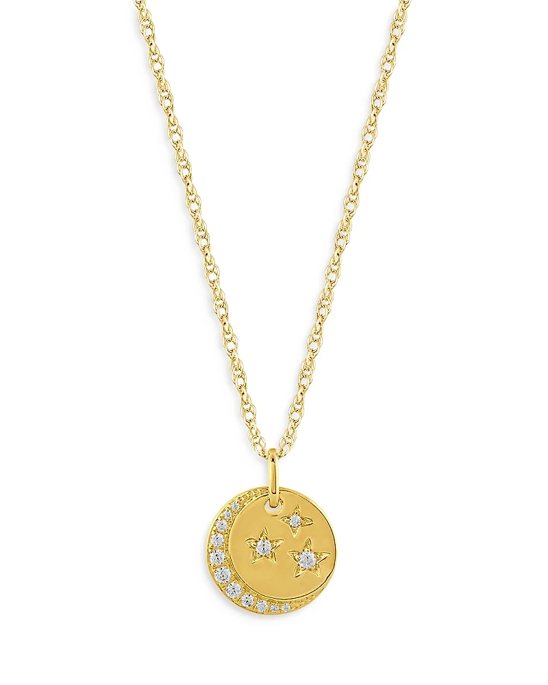 Bloomingdale's Fine Collection Diamond Celestrial Disc Pendant Necklace