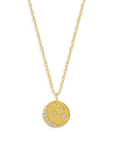 Bloomingdale's Fine Collection Diamond Celestrial Disc Pendant Necklace