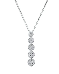 Bloomingdale's Fine Collection Diamond Cluster Linear Pendant Necklace