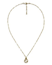 18K Yellow Gold Interlocking G Pendant Necklace, 15-16.5"