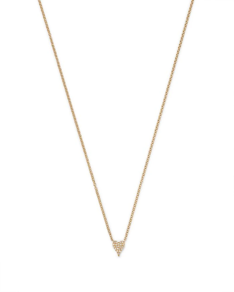 14K Yellow Gold Diamond Heart Pendant Necklace - Exclusive