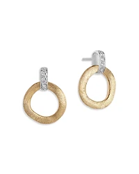 Marco Bicego 18K White & Yellow Gold Jaipur Diamond Doorknocker Drop Earrings