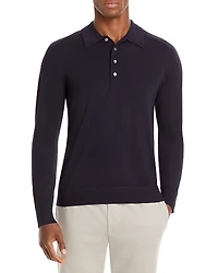 Theory Regal Wool Long Sleeve Polo Shirt