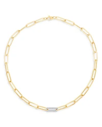 Diamond Paperclip Necklace in 14K Yellow Gold, 0.70 tcw