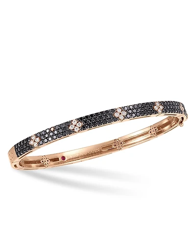 Roberto Coin 18K Rose Gold Verona Black and White Diamond Bangle Bracelet