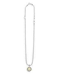 Sterling Silver and 18K Yellow Gold Signature Caviar Initial Pendant Necklace, 16"