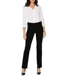 Petites Marilyn High Rise Straight Jeans Black