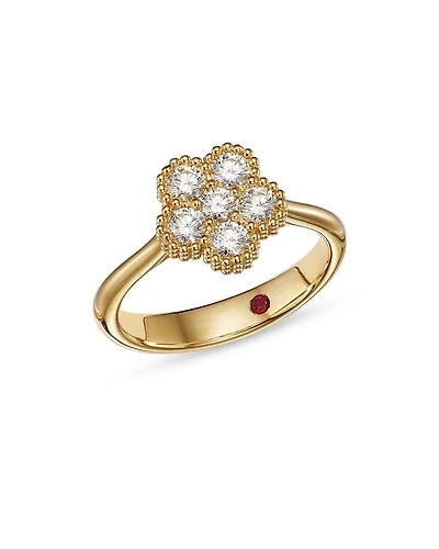 18K Yellow Gold Daisy Diamond Ring - Exclusive