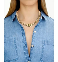 18K Yellow Gold Menottes Chain Link Necklace, 17.5"