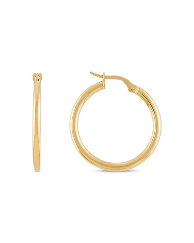 14K Yellow Gold Polished Hoop Earrings