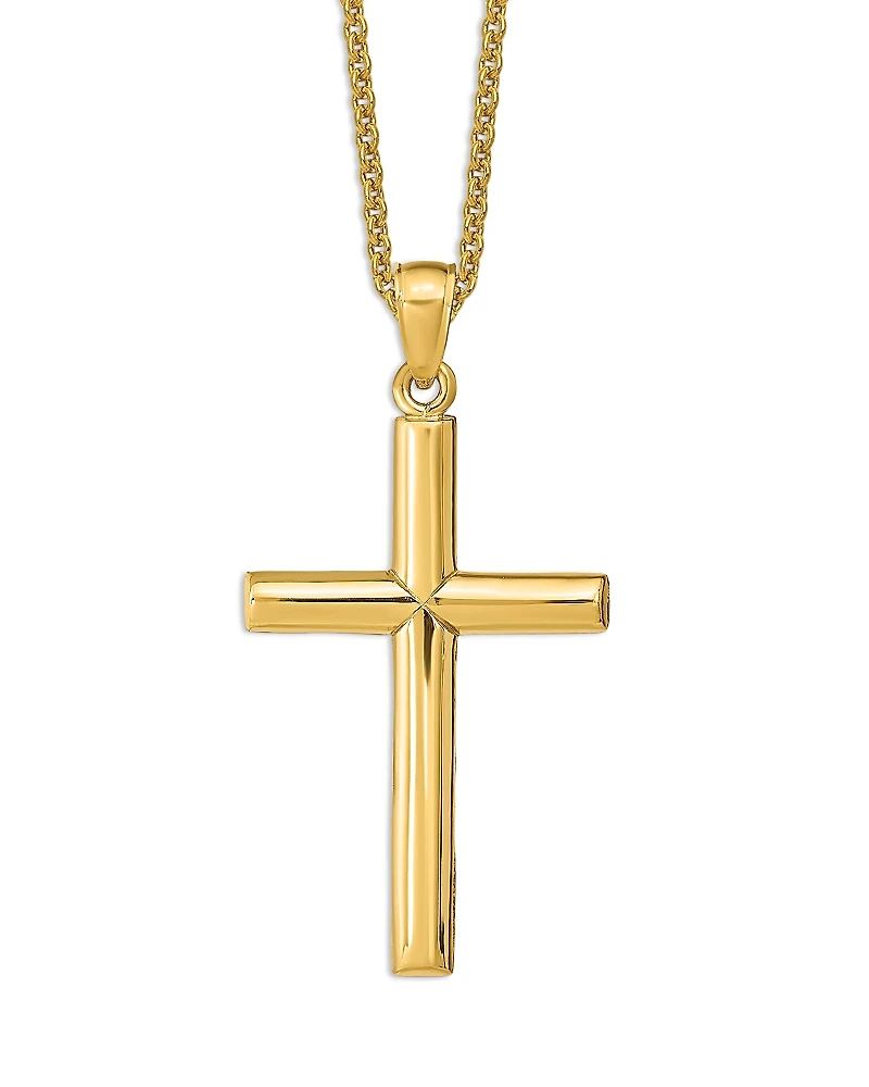 Bloomingdale's Fine Collection Men's Polished Cross Pendant Necklace