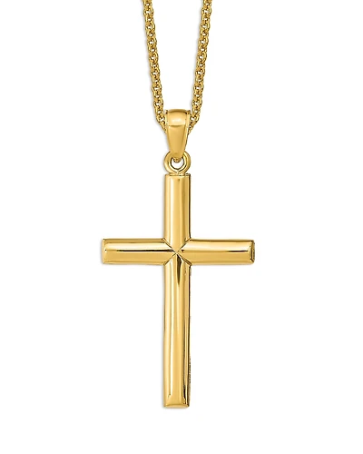 Bloomingdale's Fine Collection Men's Polished Cross Pendant Necklace
