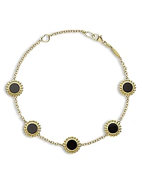 Lagos 18K Yellow Gold Covet Onyx Station Chain Bracelet