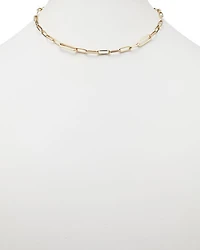 14K Yellow Gold Paperclip Link Chain Necklace, 18"