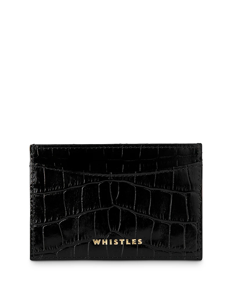 Whistles Croc Embossed Leather Card Holder