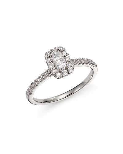 Diamond Halo Ring in 14K White Gold