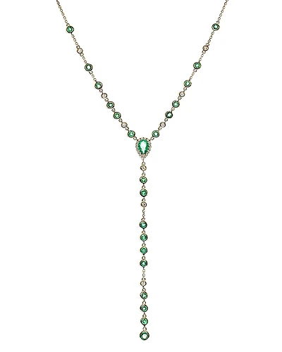 Bloomingdale's Fine Collection Emerald & Diamond Lariat Necklace