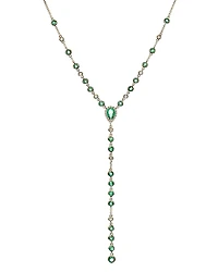Bloomingdale's Fine Collection Emerald & Diamond Lariat Necklace
