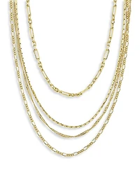 Multi Chain Layered Necklace, 19"