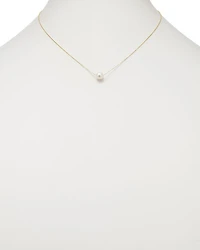 14K Yellow Gold Cultured Freshwater Pearl Solitaire Necklace, 18"