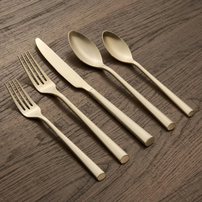Gilda Champagne Satin 20 Piece Flatware Set