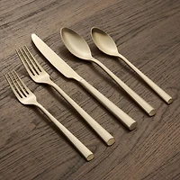 Gilda Champagne Satin 20 Piece Flatware Set