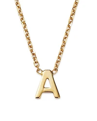 14K Yellow Gold Initial Pendant Necklace, 16"