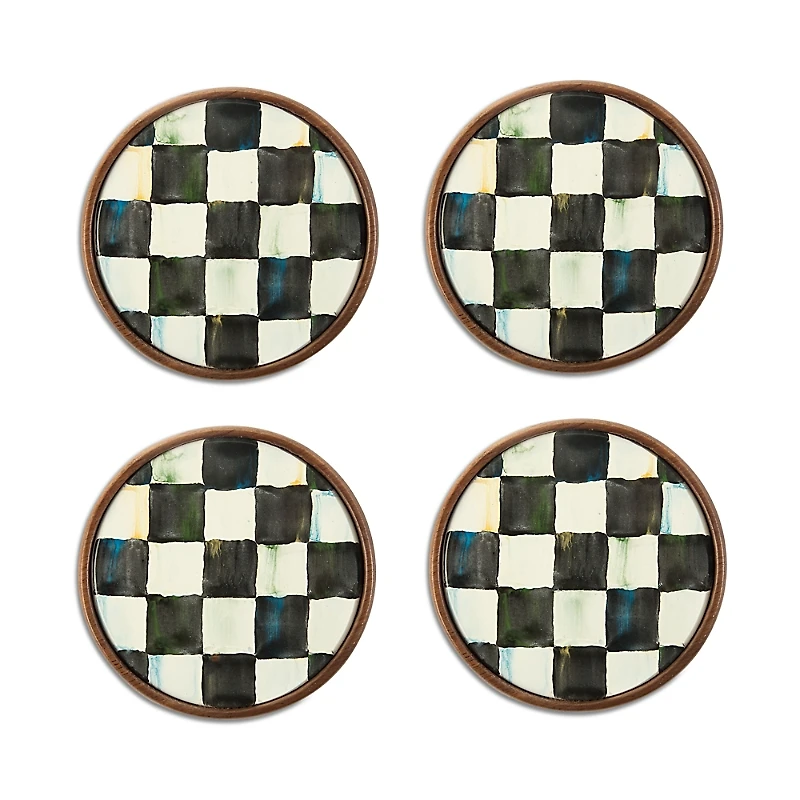 Mackenzie-Childs Courtly Check Coasters, Set of 4