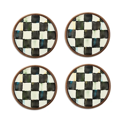 Mackenzie-Childs Courtly Check Coasters, Set of 4