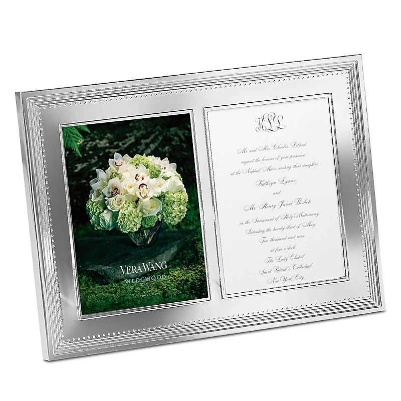 Vera Wang Wedgwood Grosgrain Double Invitation Frame, 5 x 7
