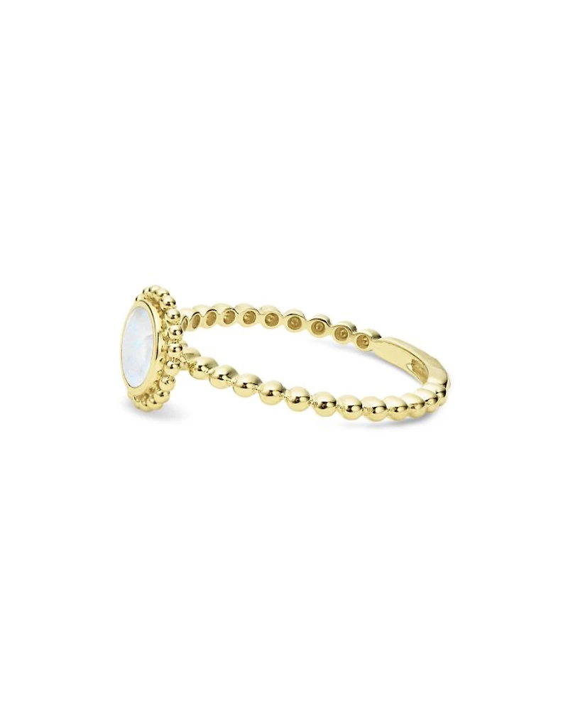 18K Yellow Gold Covet Mother of Pearl Stack Ring