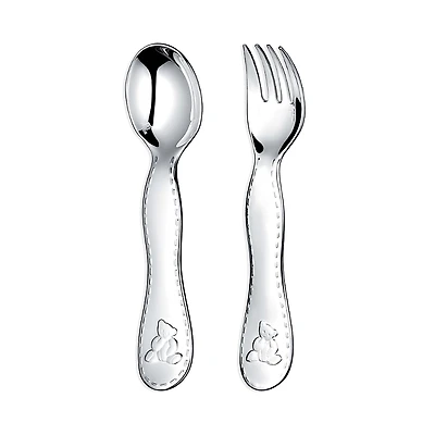 Christofle Charlie Bear Fork & Spoon Set