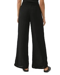 Smocked Wide-Leg Pants