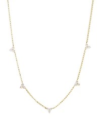 Roberto Coin 18K Yellow Gold Diamonds Love by the Inch Diamond Mini Cluster Station Necklace, 17