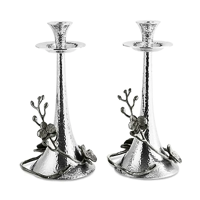 Michael Aram Black Orchid Taper Candleholders, Set of 2