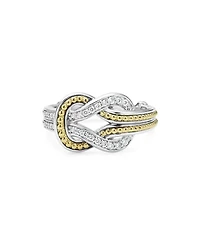 18K Yellow Gold & Sterling Silver Newport Diamond Knot Statement Ring
