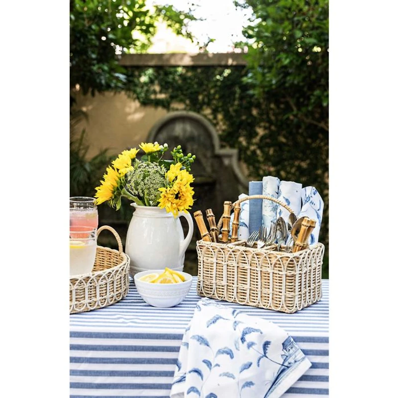 Provence Rattan Silverware Napkin Caddy