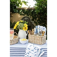 Provence Rattan Silverware Napkin Caddy