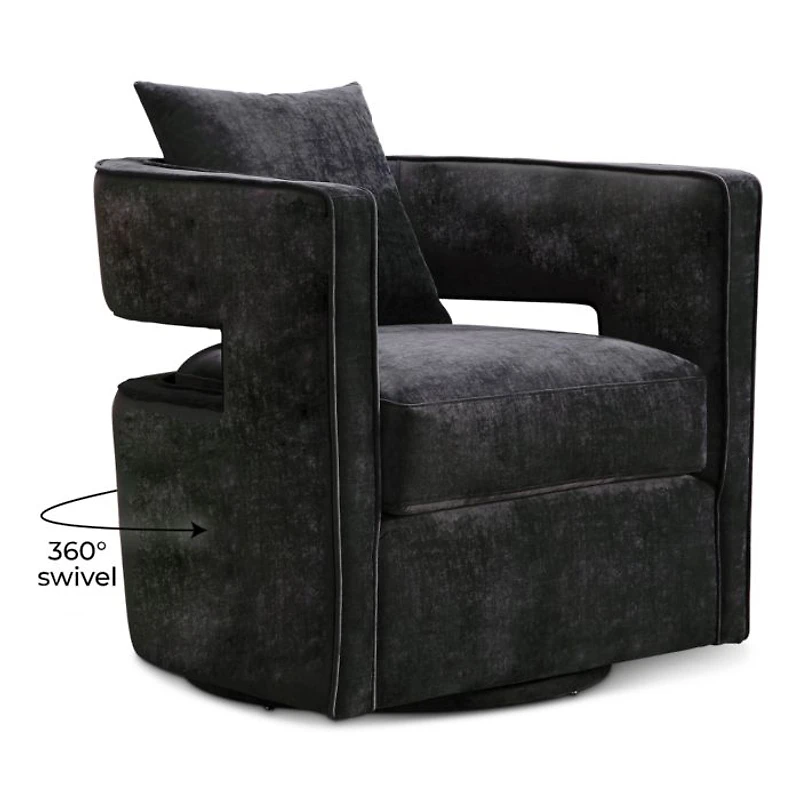 Kennedy Velvet Swivel Chair
