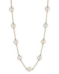 Imitation Pearl Station Necklace, 16"