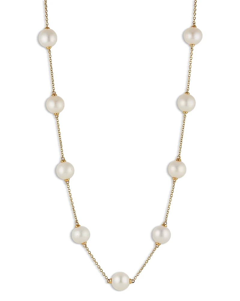 Nadri Imitation Pearl Station Necklace, 16