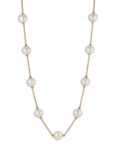 Nadri Imitation Pearl Station Necklace, 16