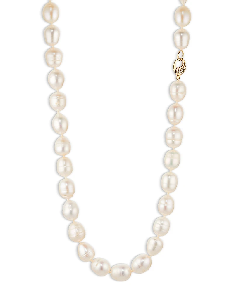Nadri Cubic Zirconia & Cultured Freshwater Pearl All Around Collar Necklace, 18
