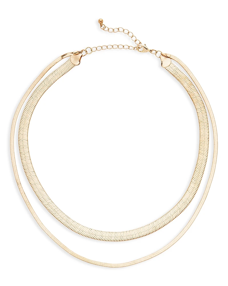 Aqua Snake Chain Layered Collar Necklace, 16-19 - Exclusive