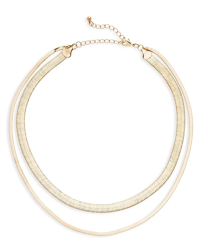 Aqua Snake Chain Layered Collar Necklace, 16-19 - Exclusive