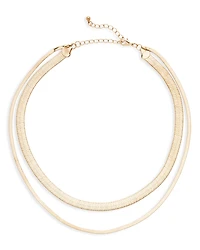 Aqua Snake Chain Layered Collar Necklace, 16-19 - Exclusive