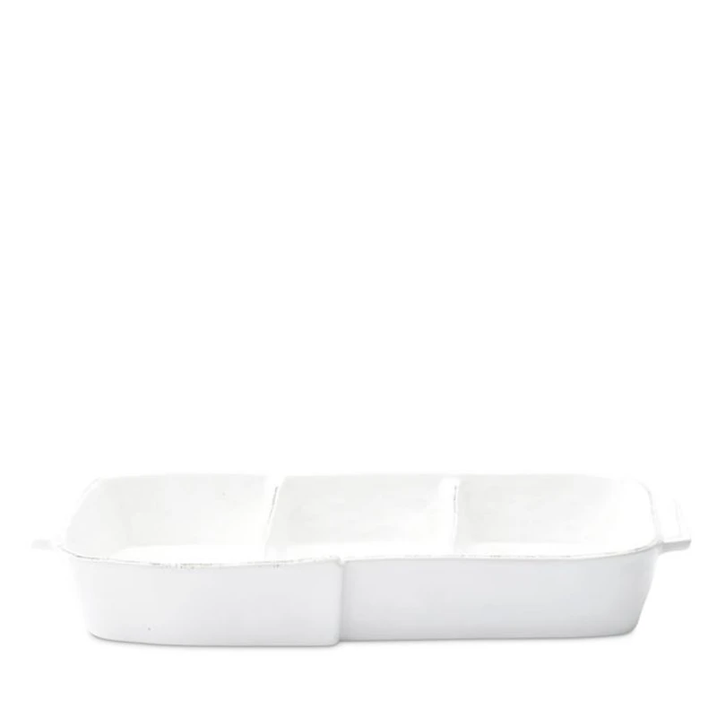 Melamine Lastra White Three-Part Server