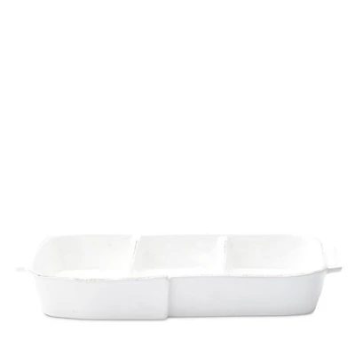Melamine Lastra White Three-Part Server